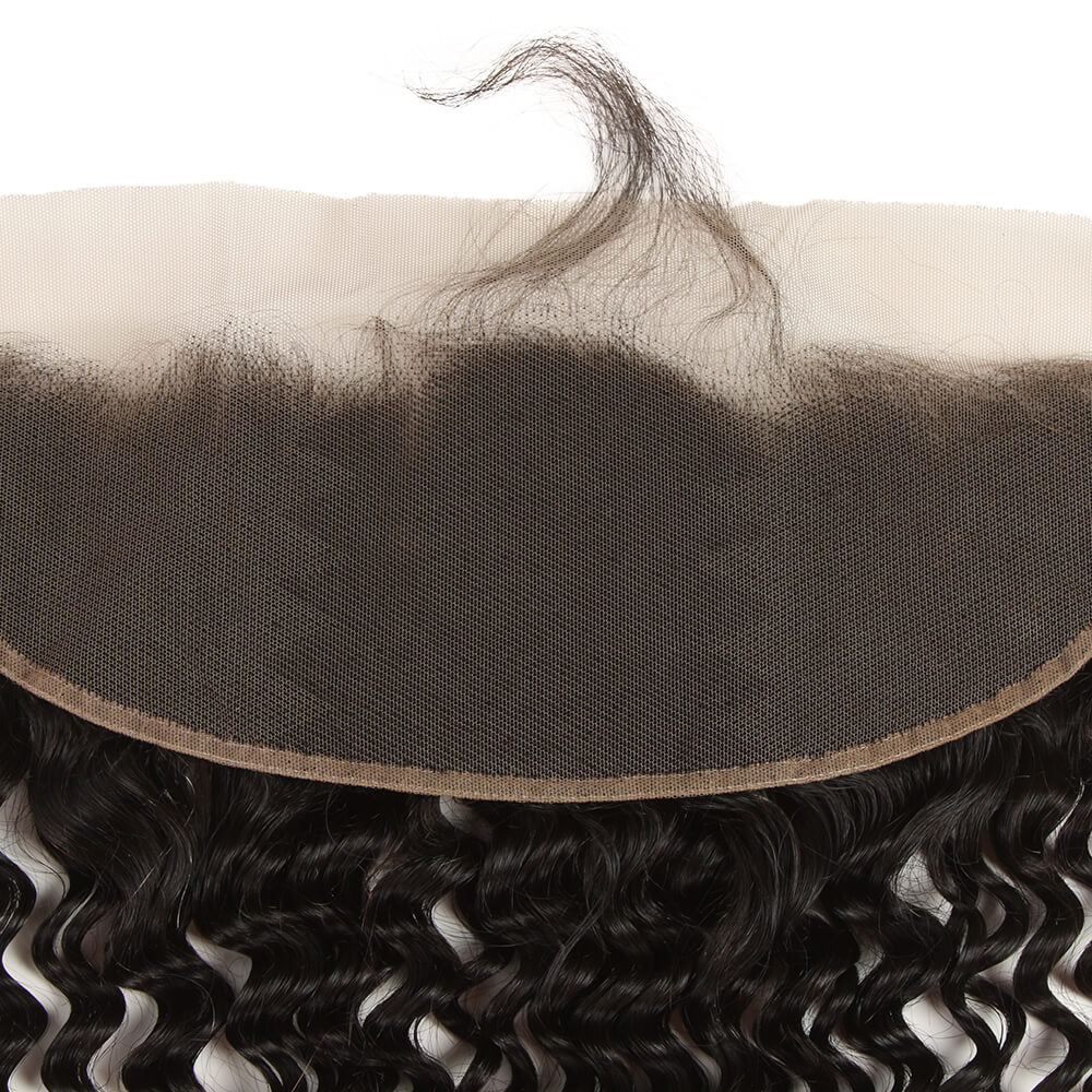 QVR Virgin Human Hair 13*4 Curly Lace Frontal Natural Color - Image 6