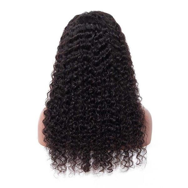 QVR Water Wave Wigs Curly Human Hair Wig 13x6 Full Lace HD Transparent Lace Wig Natural Color - Image 5