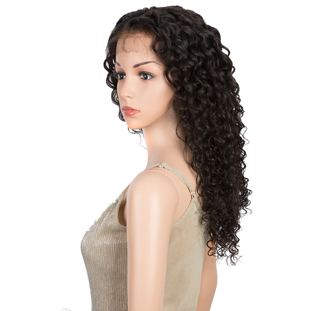 QVR Virgin Human Hair 13x6 Lace Frontal Human Hair Wigs Bleach Knots Deep Curly Wig Invisible Lace Frontal Wigs - Image 4