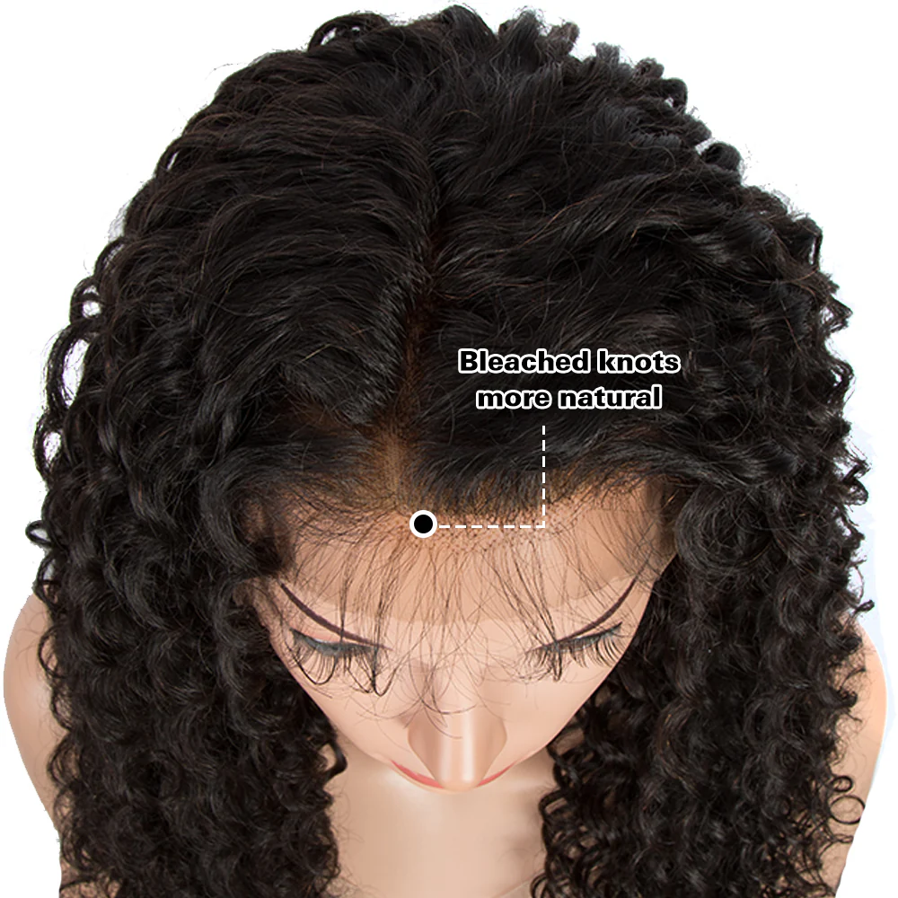 QVR Virgin Human Hair 13x6 Lace Frontal Human Hair Wigs Bleach Knots Deep Curly Wig Invisible Lace Frontal Wigs - Image 6