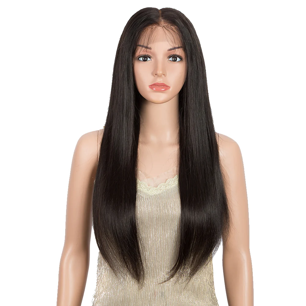 QVR Virgin Human Hair 13x6 Lace Frontal Straight Wigs Bleach Knots Wig - Image 2