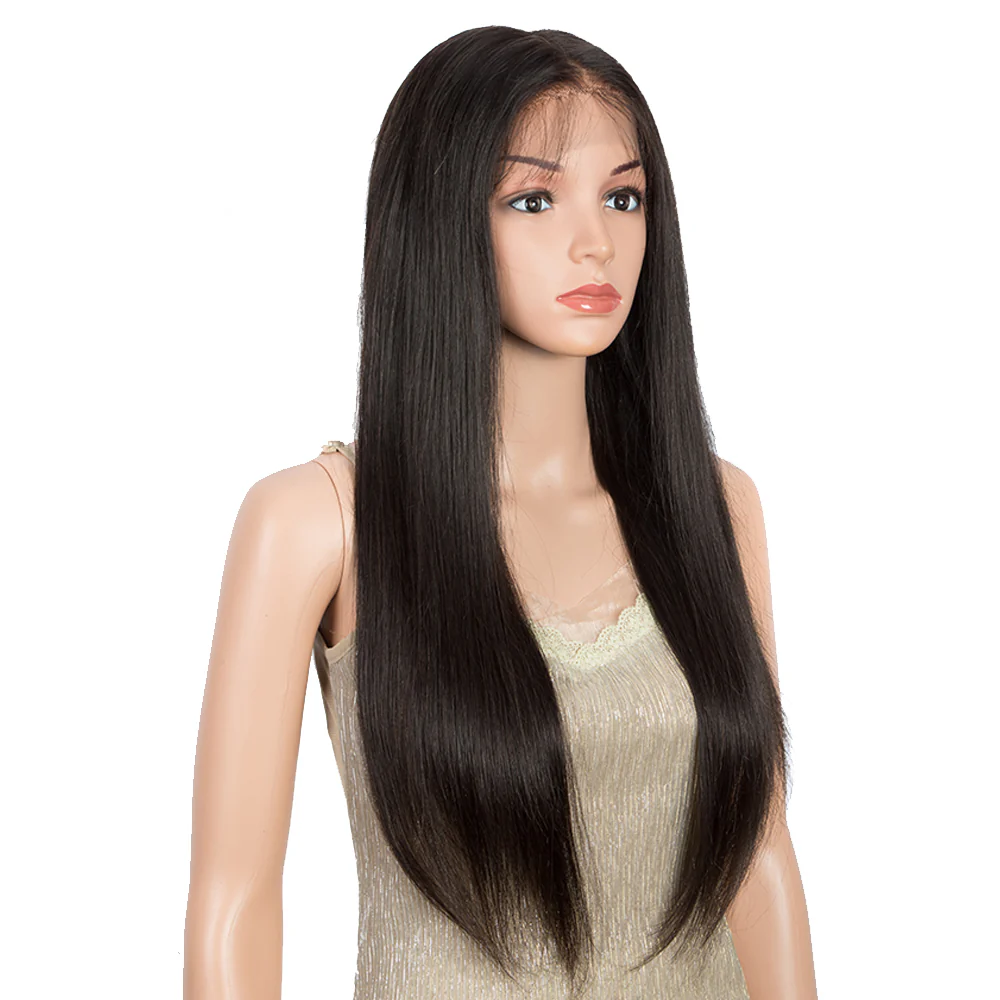 QVR Virgin Human Hair 13x6 Lace Frontal Straight Wigs Bleach Knots Wig - Image 3