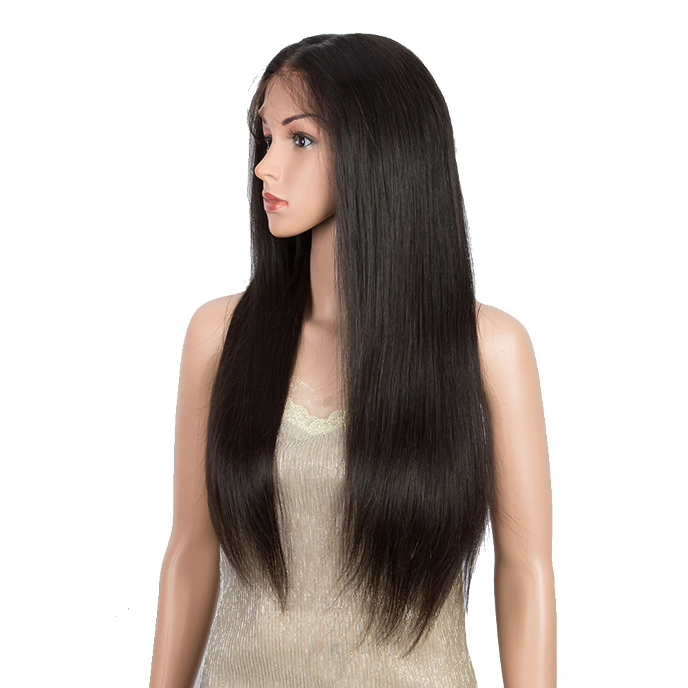 QVR Virgin Human Hair 13x6 Lace Frontal Straight Wigs Bleach Knots Wig - Image 4