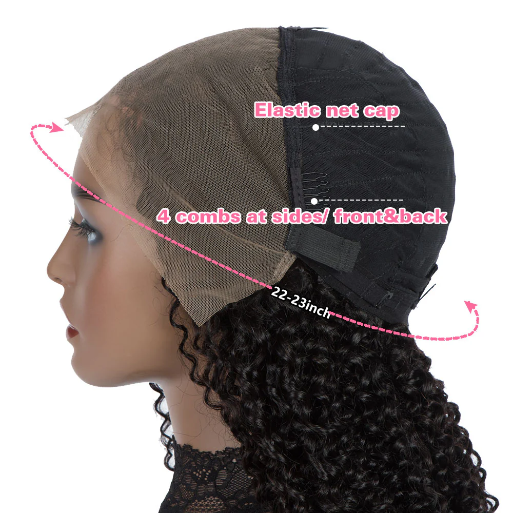 QVR Remy Human Hair 13*4 Lace Frontal Wigs Curly Wave Wig - Image 10