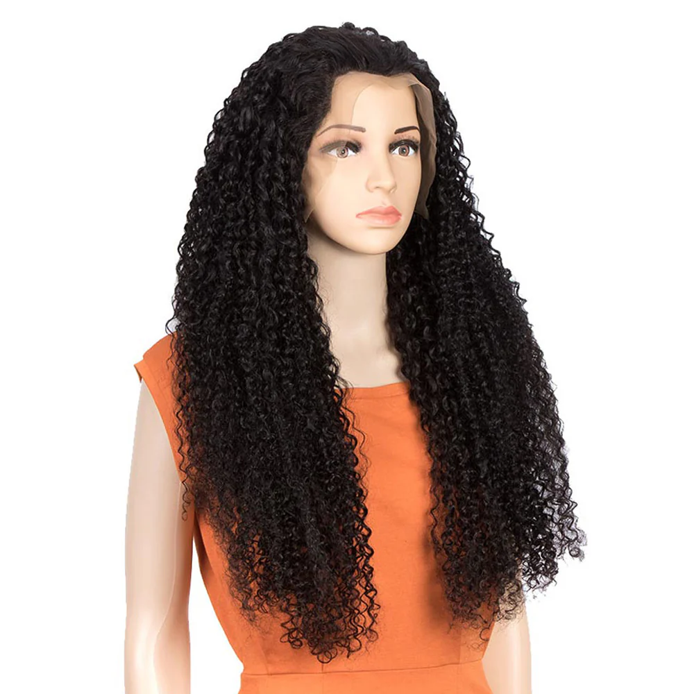 QVR Remy Human Hair 13*4 Lace Frontal Wigs Curly Wave Wig - Image 3