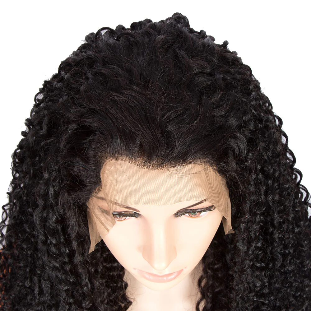 QVR Remy Human Hair 13*4 Lace Frontal Wigs Curly Wave Wig - Image 7