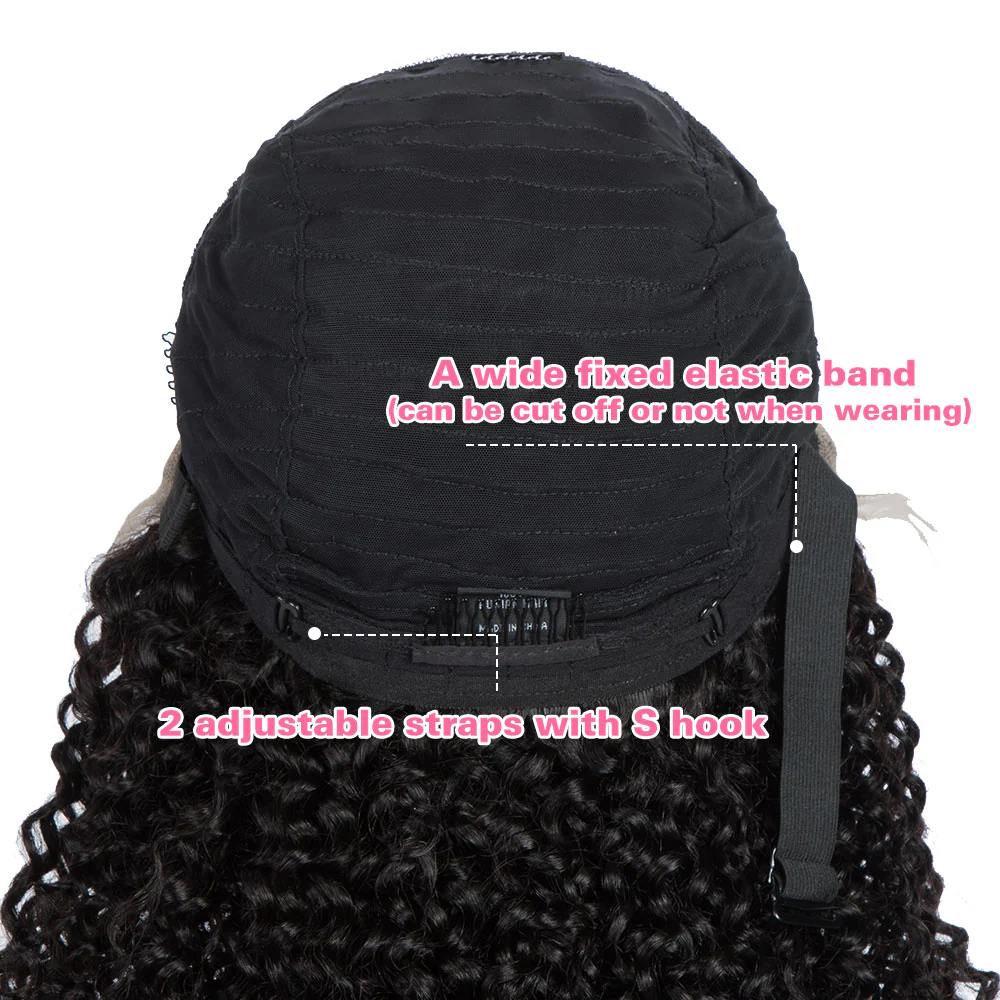 QVR Remy Human Hair 13*4 Lace Frontal Wigs Curly Wave Wig - Image 8
