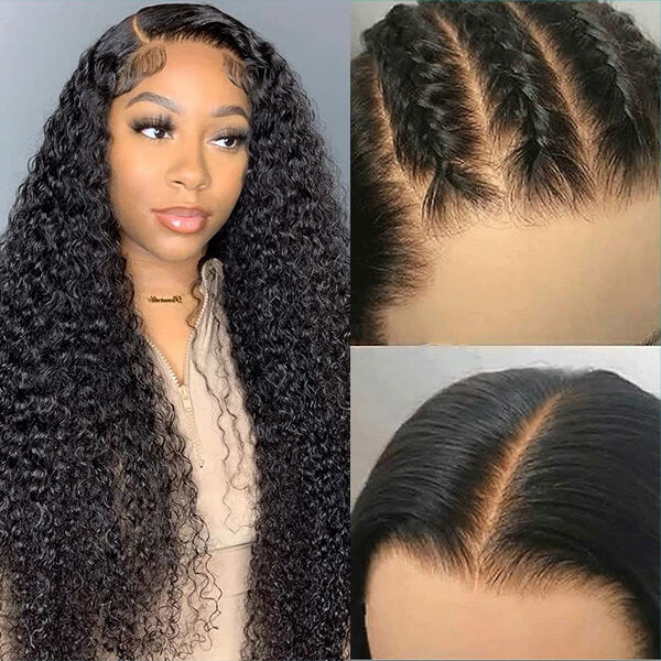 QVR Deep Wave Wig Virgin Human Hair 13x6 Full Lace Frontal HD Transparent Wigs Natural Color