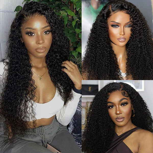 QVR Curly Wigs Virgin Human Hair Kinky Curly Wig 13x6 Full Lace HD Transparent Lace Wig Natural Color - Image 3