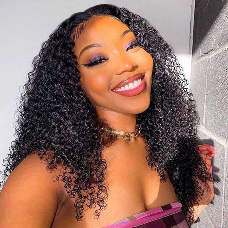 QVR Curly Wigs Virgin Human Hair Kinky Curly Wig 13x6 Full Lace HD Transparent Lace Wig Natural Color - Image 6