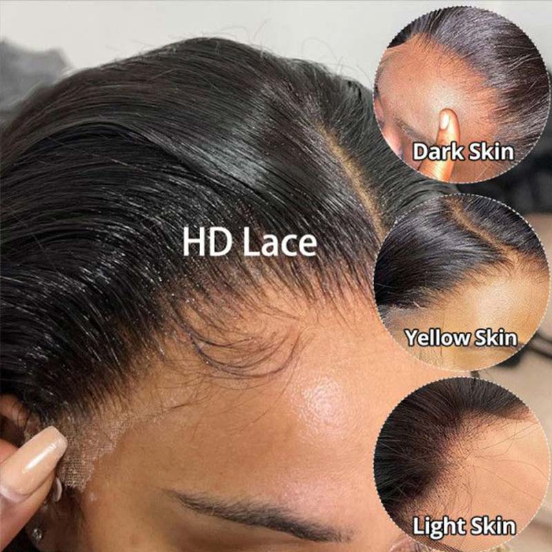 QVR Straight GlueLess Wig HD Lace Frontal Virgin Hair Wigs Lace Closure Wig Pre Plucked With Baby Hair Wigs 250% Density - Image 7