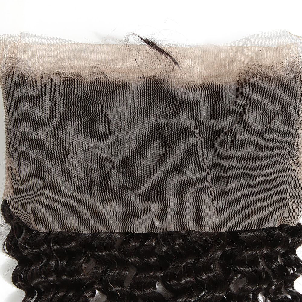 QVR Virgin Human Hair 360 Frontal Closure Curly Wave Natural Color - Image 5