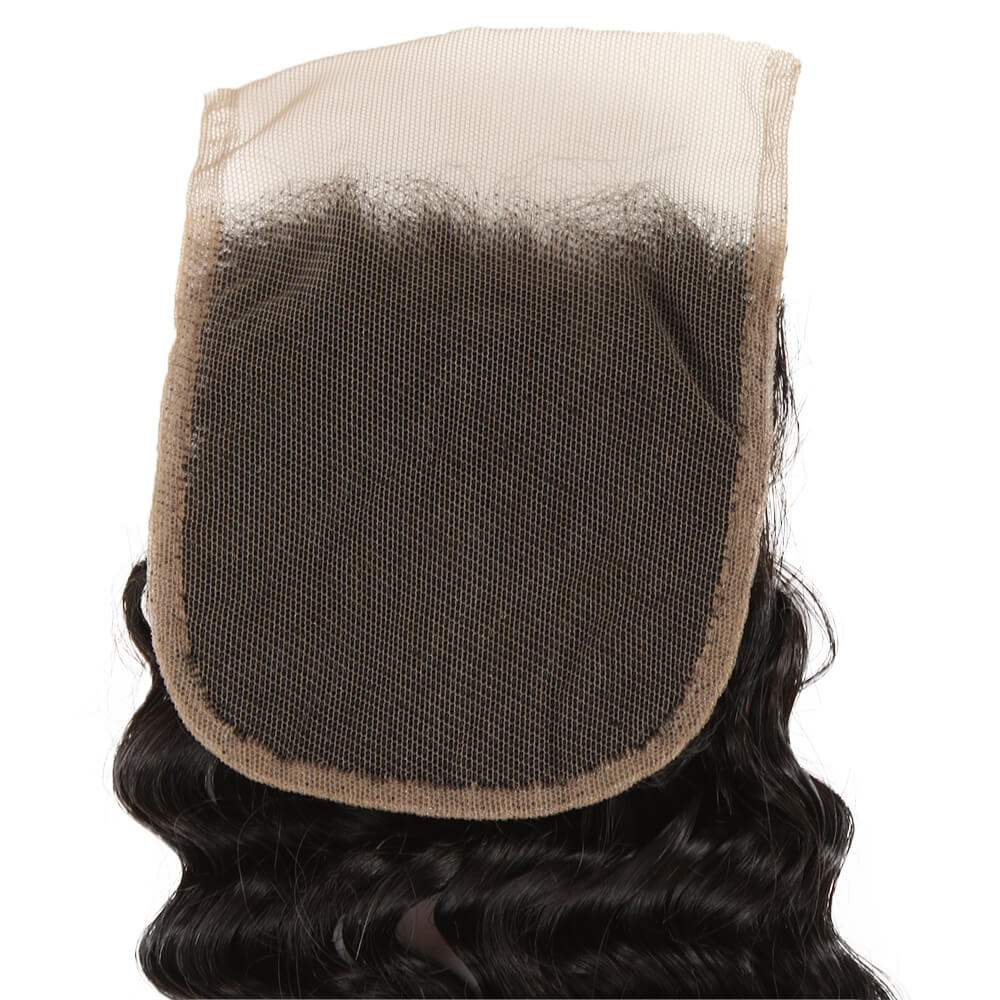 QVR Virgin Human Hair 4*4 Curly Closure Natural Color - Image 4