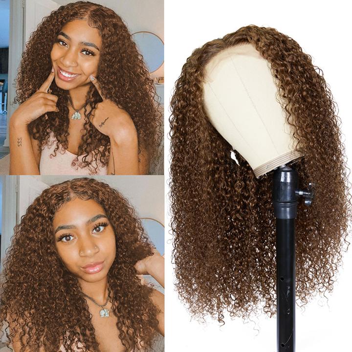 Chestnut Dark Brown Color HD Lace 5x5 Lace Closure Wigs Deep Wave Glueless Wig Pre Plucked 180% Density - Image 2