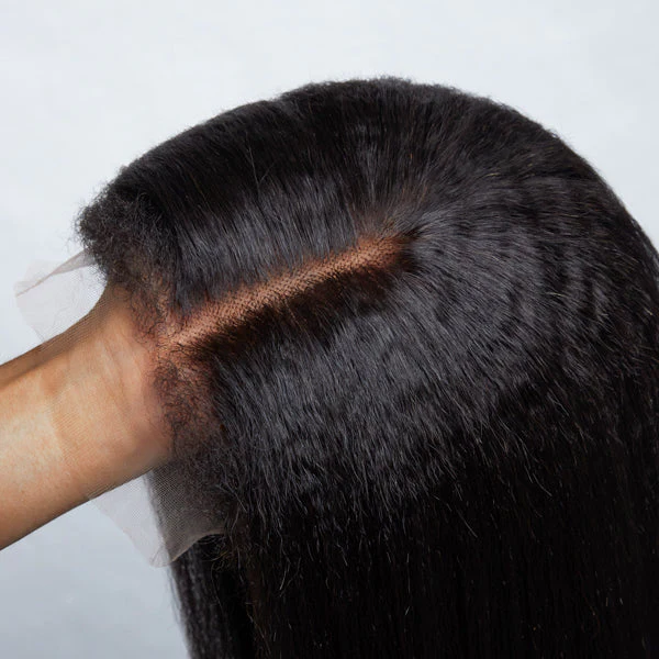 4C Edges 5x5 Transparent HD Lace Closure Wigs Kinky Straight Hair - Image 4