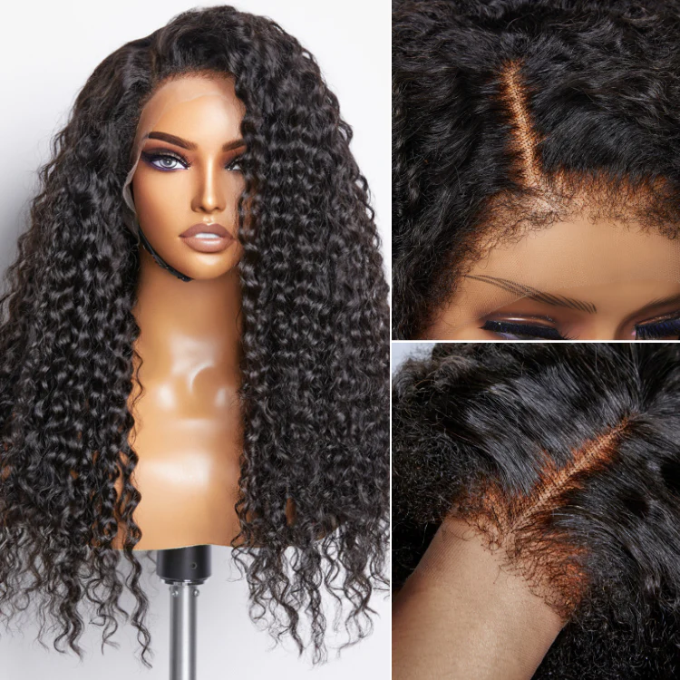 QVR 4C Curly Edges Water Wave Hair 13x4 5x5 HD Lace Front Wigs With Realistic Hairline - Image 2