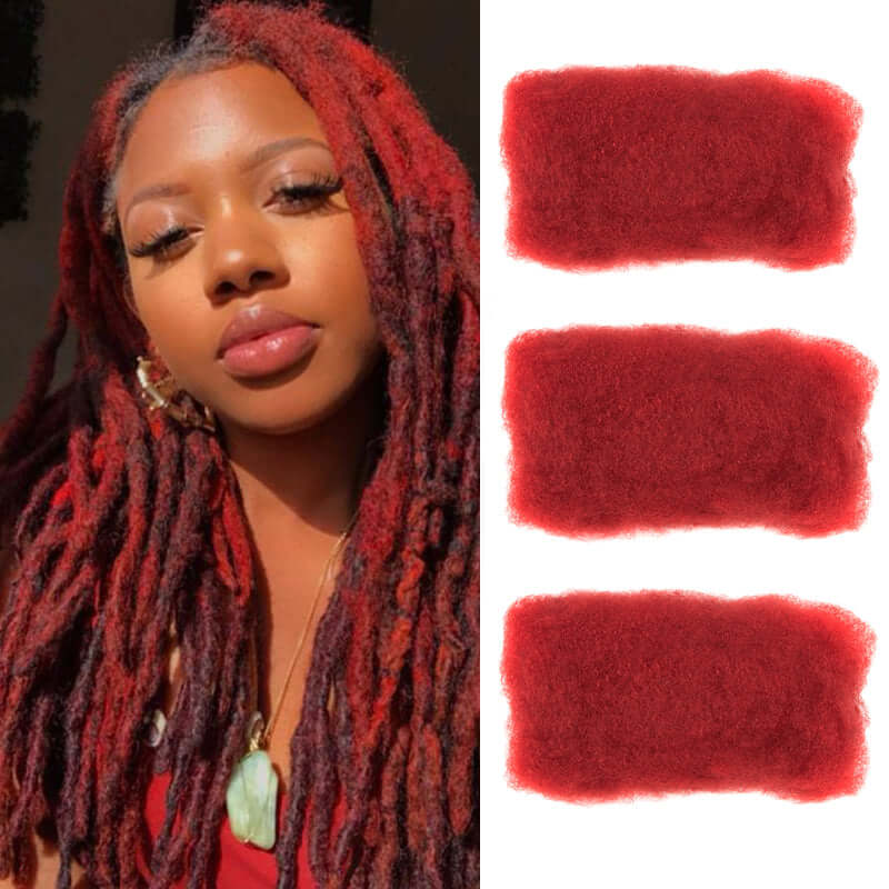 50% OFF|99J Burgundy Color Afro Kinky Bulk Human Hair - Image 5