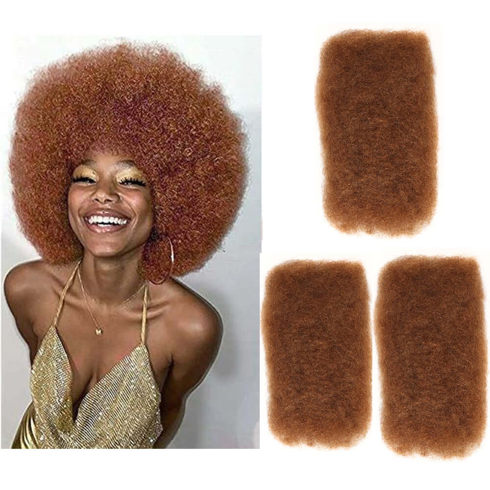 50% OFF| Auburn Brown Afro Kinky Bulk Human Hairn Color For Braiding DreadLock - Image 4