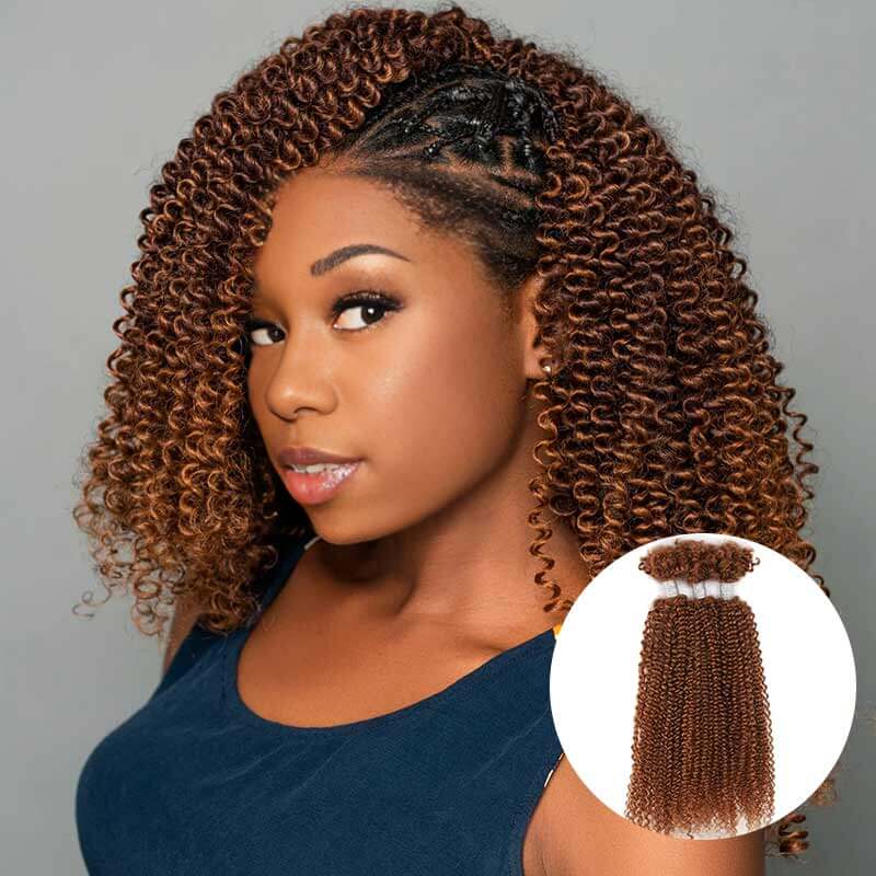 50% OFF|Auburn Brown Afro Kinky V Bulk for Kinky Twist - Image 5