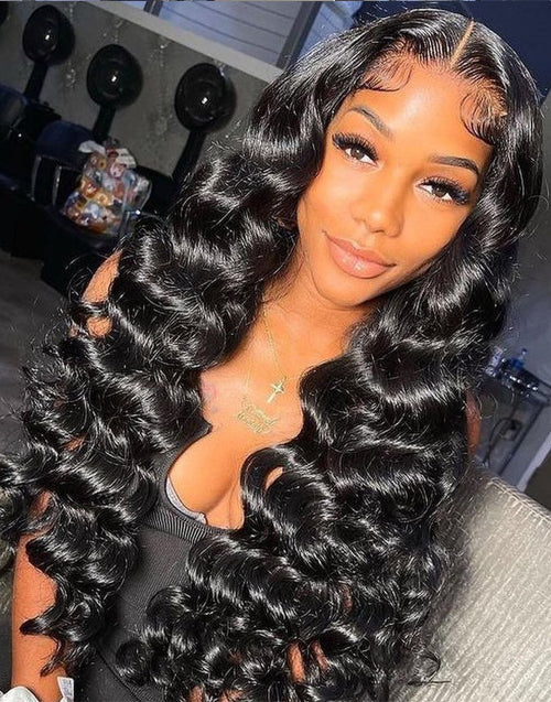 99j Burgundy Loose Deep Wave Wig Beautiful Crimp Wave 13x4 Lace Frontal | 4x4 Closure Human Hair Wigs - Image 6