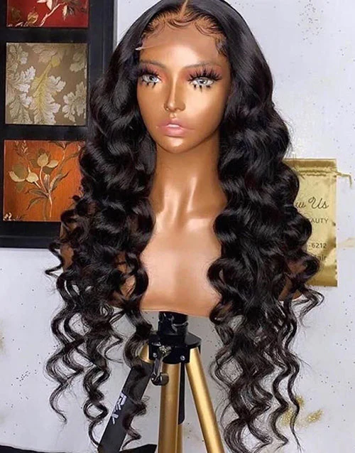 99j Burgundy Loose Deep Wave Wig Beautiful Crimp Wave 13x4 Lace Frontal | 4x4 Closure Human Hair Wigs - Image 8