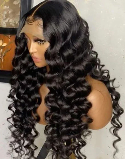 99j Burgundy Loose Deep Wave Wig Beautiful Crimp Wave 13x4 Lace Frontal | 4x4 Closure Human Hair Wigs - Image 9