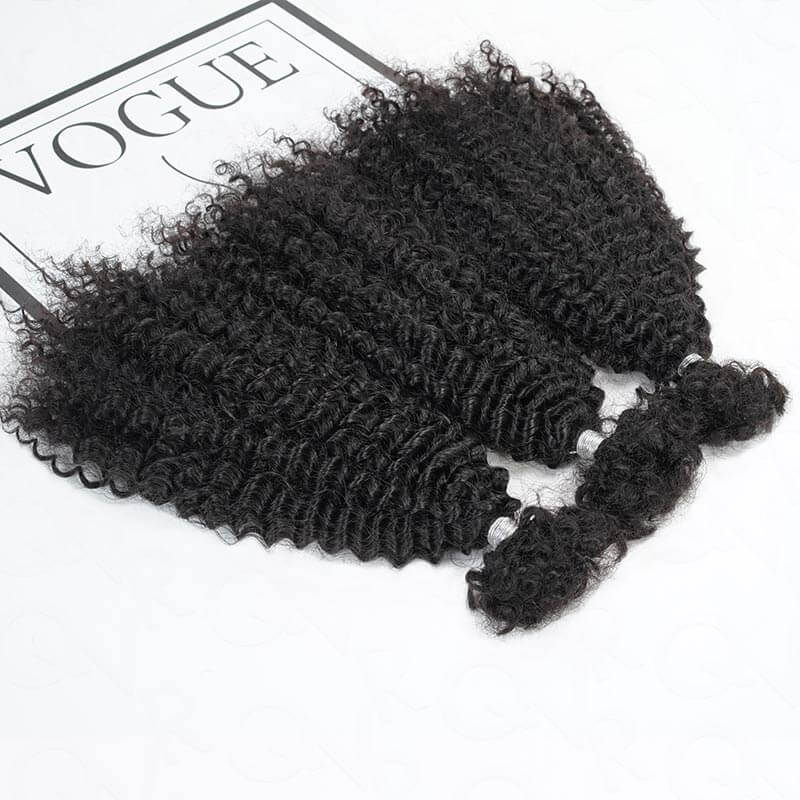 QVR Afro Kinky Curly Human Bulk Hair Extensions for Boho Knotless Braiding - Image 3