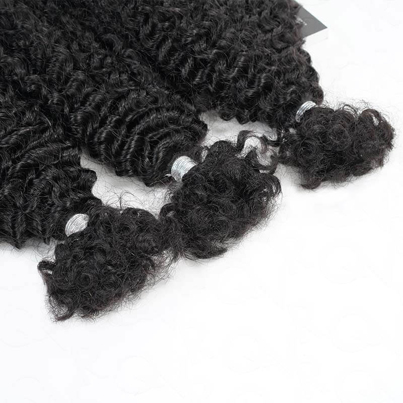 QVR Afro Kinky Curly Human Bulk Hair Extensions for Boho Knotless Braiding - Image 6