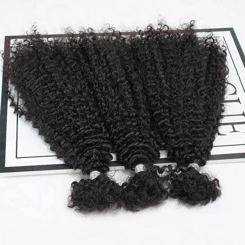 QVR Afro Kinky Curly Human Bulk Hair Extensions for Boho Knotless Braiding - Image 7