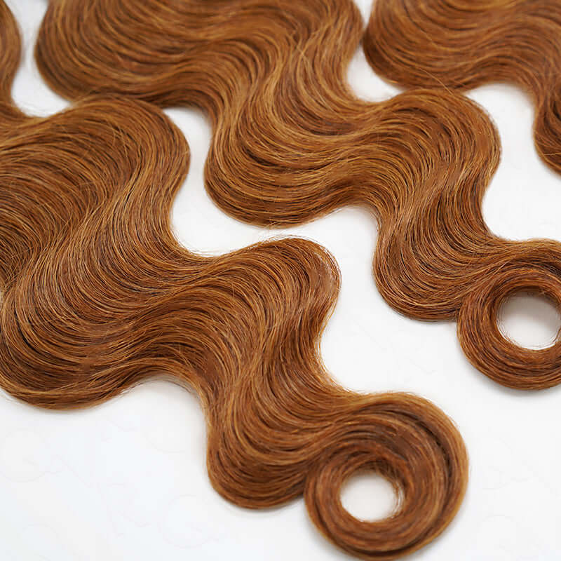 B3G1|QVR Auburn Brown Body Wave Bulk Human Hair Extensions for Boho Knotless Braiding - Image 6