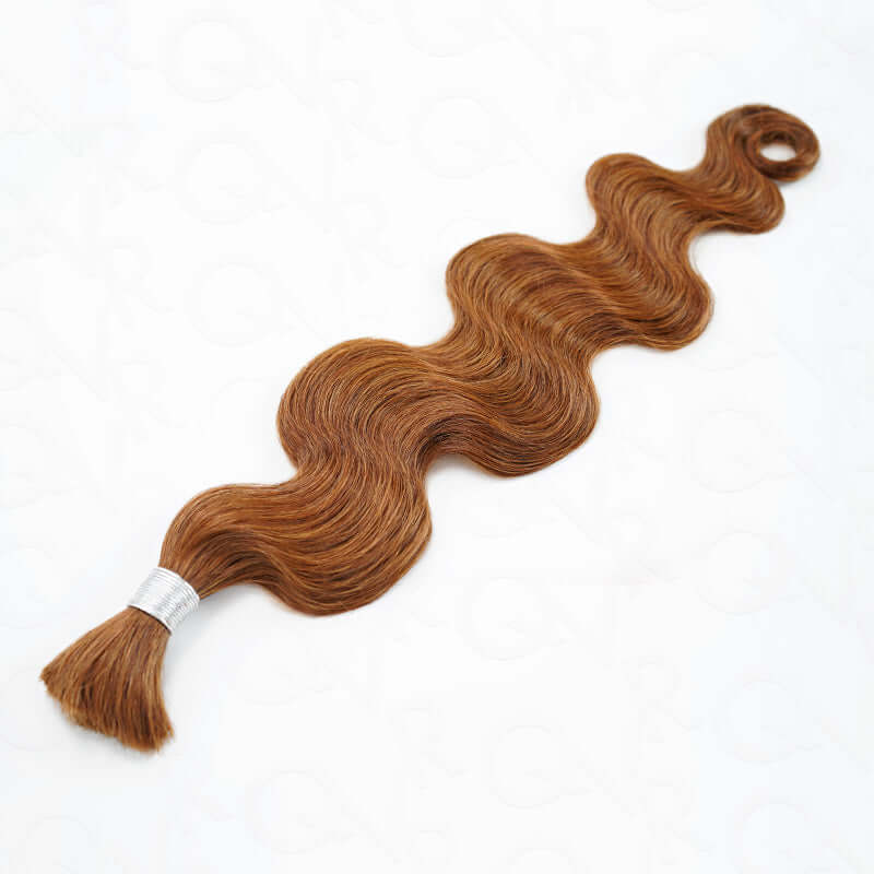 B3G1|QVR Auburn Brown Body Wave Bulk Human Hair Extensions for Boho Knotless Braiding - Image 7