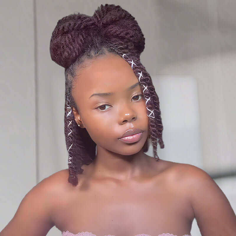 BOGO|Mix #1B/99J Color Afro Kinky Bulk Human Hair - Image 7