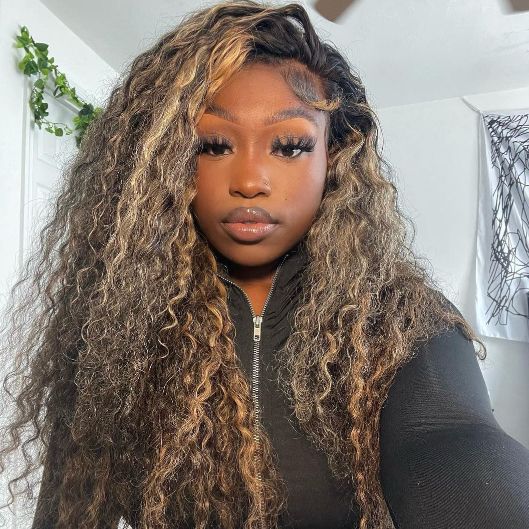Balayage Highlight Deep Wave HD Lace 13x4 Transparent Lace 180% Density Color Wigs Free Part - Image 6