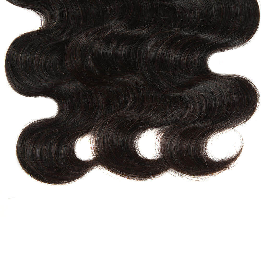 QVR Virgin Human Hair Body Wave 3 Bundles With 360 Lace Frontal - Image 4
