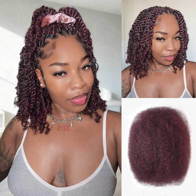 BOGO|Mix #1B/99J Color Afro Kinky Bulk Human Hair - Image 3
