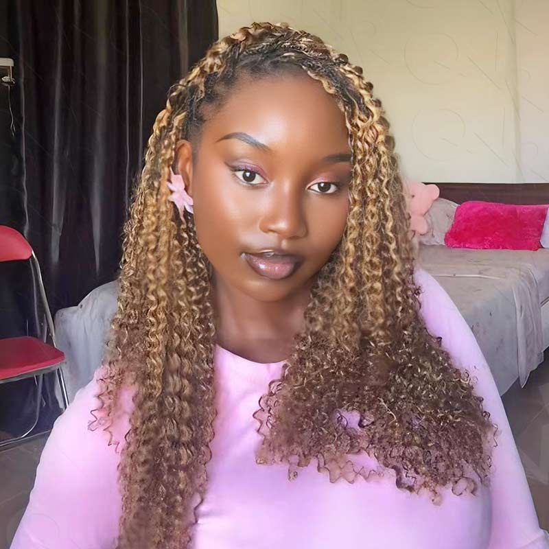 BOGO|#P4/27 Small Kinky Curly Feather Crochet Human Hair Extentions - Image 3