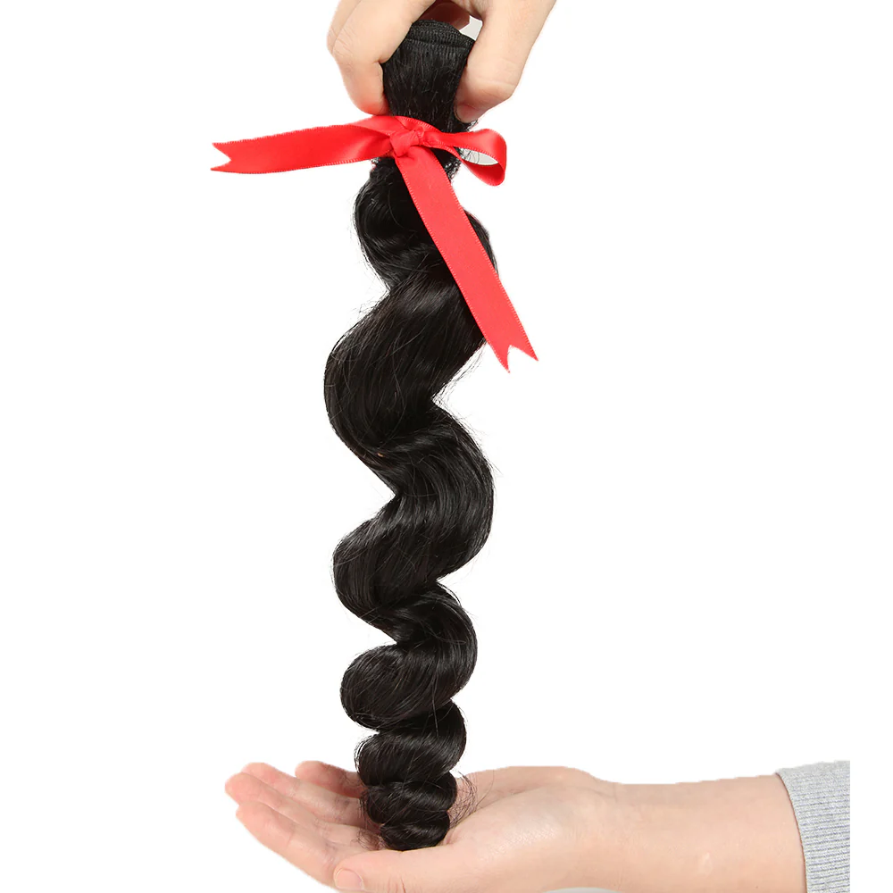QVR Brazilian Hair Bundles Virgin Human Hair Loose Wave 3 Bundles Natural Color - Image 5