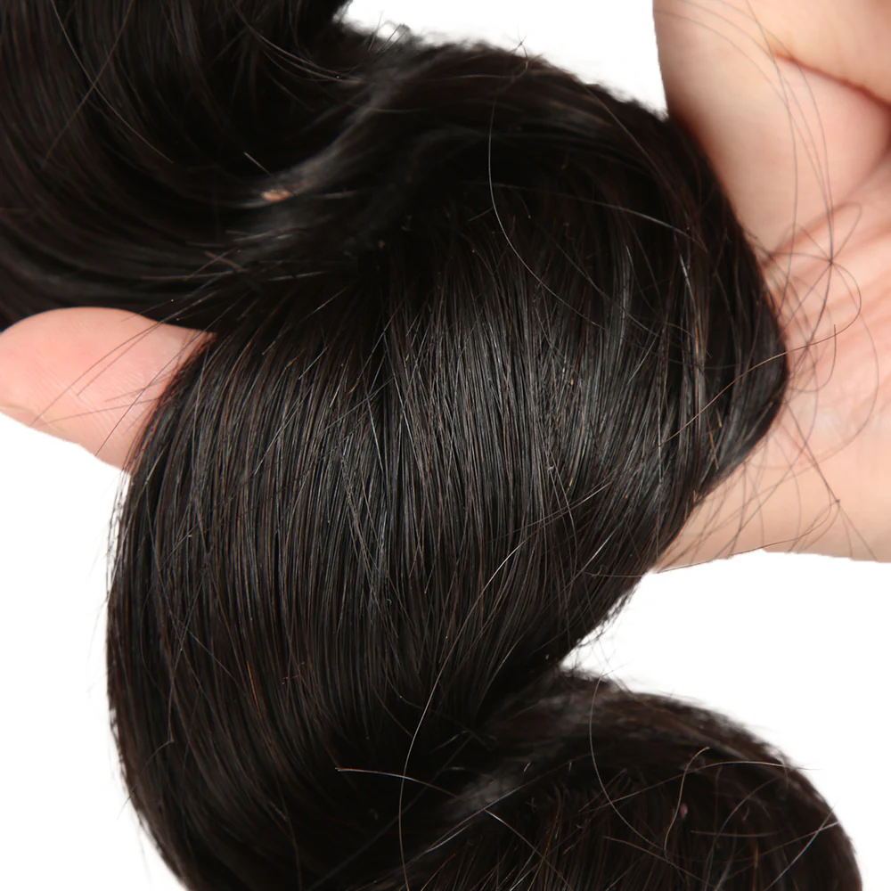 QVR Brazilian Hair Bundles Virgin Human Hair Loose Wave 3 Bundles Natural Color - Image 6