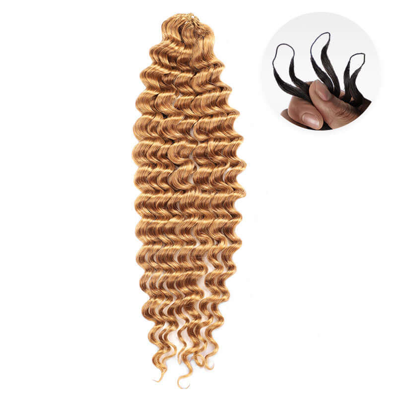 CLEARANCE SALE| #Honey Blonde 27 Kinky Curly Crochet Braid Human Hair Extensions - Image 2