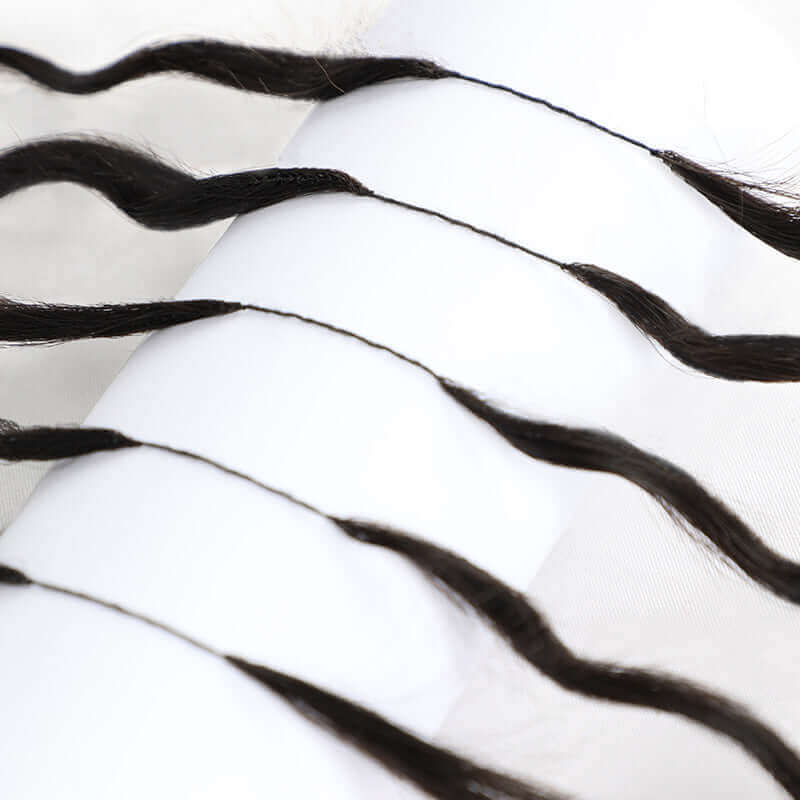 QVR Invisible Water Wave Brown Highlight Feather Crochet Human Hair Extensions - Image 10
