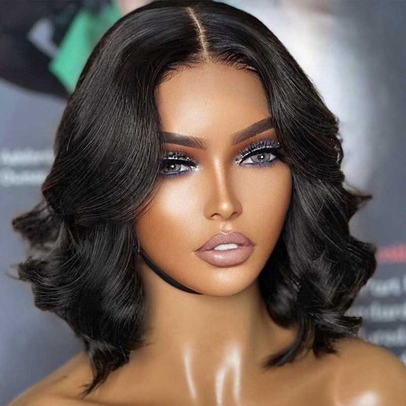 QVR Glueless Pre-cut 4x6 HD Lace Closure Human Hair Short Bob Wigs Body Wave Wear and Go Wigs - Image 4
