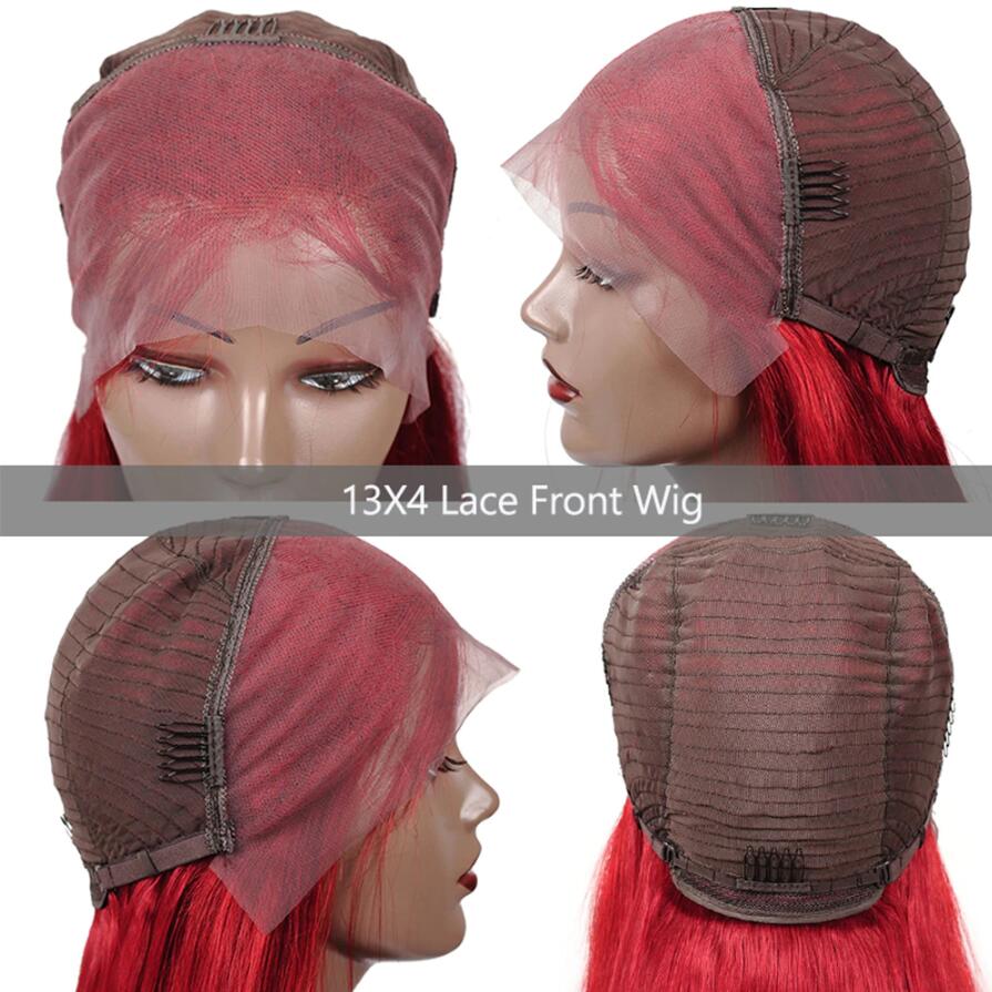 Red Color 13x6 Body Wave Hair Wig HD Lace Front Wigs Human Hair Pre Plucked With Baby Hair Glueless Wigs - Image 3