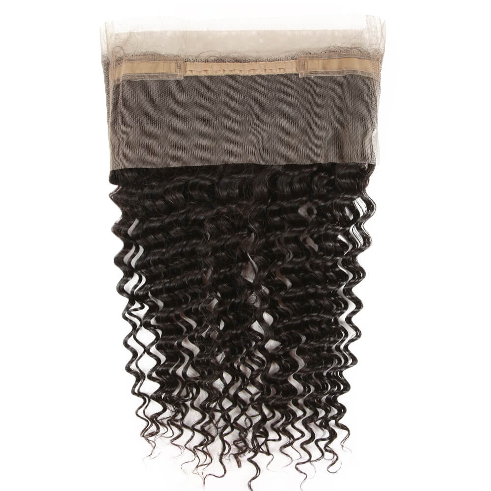 QVR Virgin Human Hair Curly 3 Bundles With 360 Lace Closure - Image 5