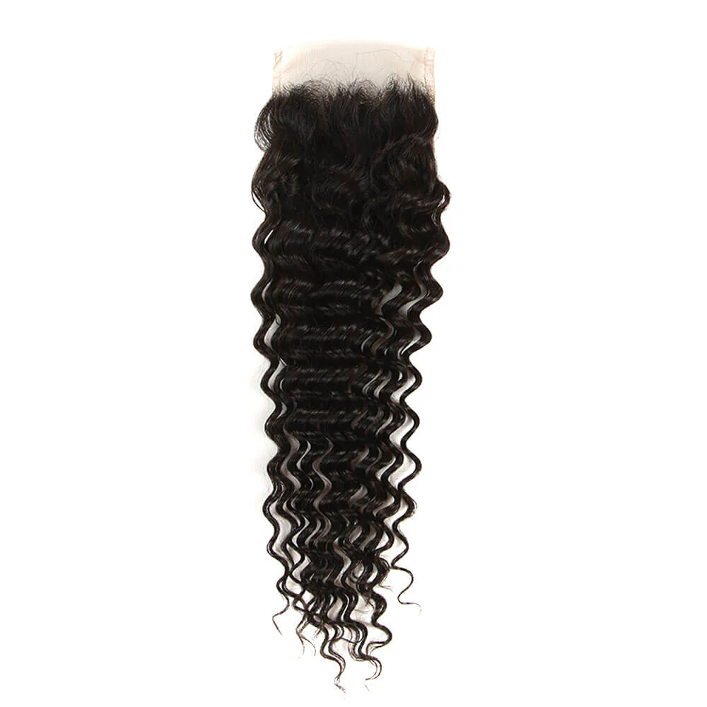 QVR Virgin Human Hair Curly 3 Bundles With 4*4 Lace Closure - Image 7