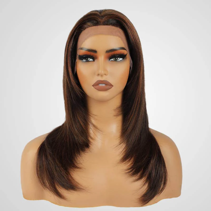 Flash Sale|Highlights Layer Cut Kinky Straight Wigs - Image 2