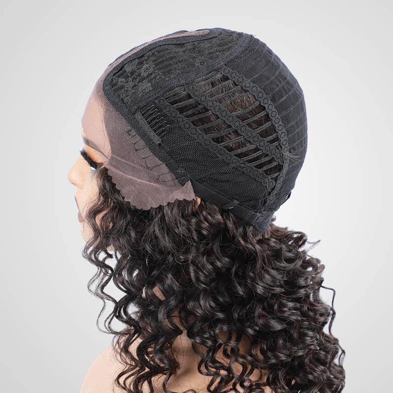 Flash Sale|Natural Black Deep Curl T Lace Wig - Image 3
