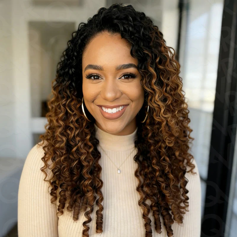 FLASH SALE|Ombre Brown #T1B/30 Feather Crochet Human Hair - Image 13