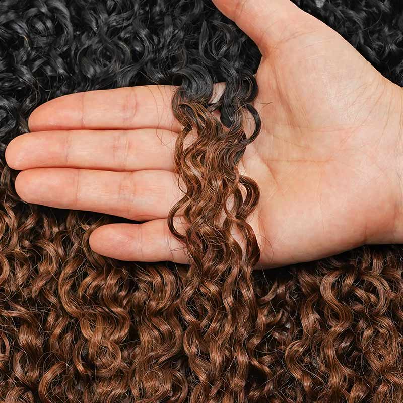 FLASH SALE|Ombre Brown #T1B/30 Feather Crochet Human Hair - Image 15