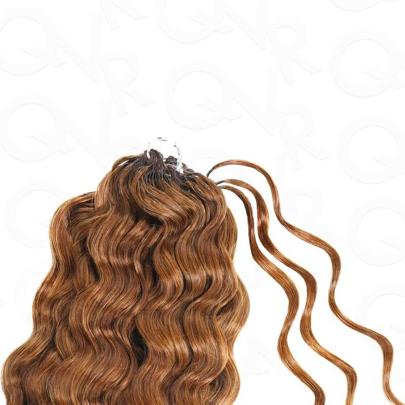 Flash Sale|QVR Auburn Brown #30 Water Wave Feather Crochet Human Hair - Image 3