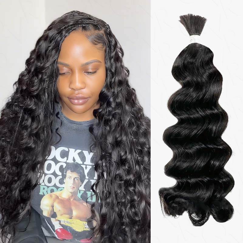 QVR Body Wave Bulk Hair Extensions for Boho Knotless Braiding - Image 10